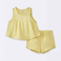 Baby Girls' Swiss Dot Tank Top & Shorts Set - Cloud Island™ Yellow -Cloud Island Store GUEST 0de6e25b d182 4396 a652 73e68b87f860