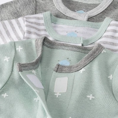 Baby 3pk Basic Romper - Cloud Island™ Gray Preemie 2 Baby 3pk Basic Romper - Cloud Island™ Gray Preemie - Image 2