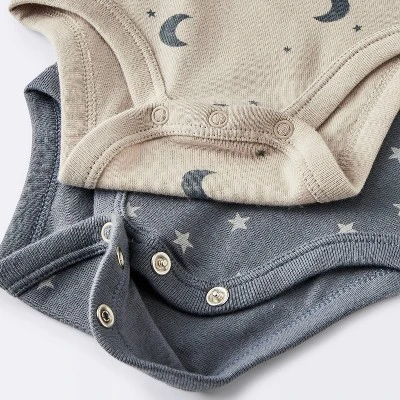 Baby 4pk Short Sleeve Moons Bodysuit - Cloud Island™ Gray 3 Baby 4pk Short Sleeve Moons Bodysuit - Cloud Island™ Gray - Image 3