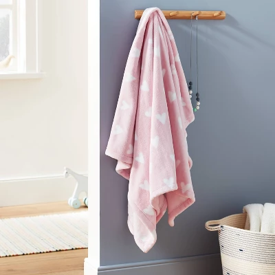 Toddler Bed Plush Blanket - Cloud Island™ Pink Heart 1 Toddler Bed Plush Blanket - Cloud Island™ Pink Heart