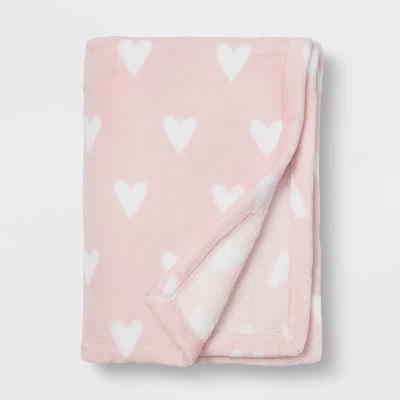 Toddler Bed Plush Blanket - Cloud Island™ Pink Heart 3 Toddler Bed Plush Blanket - Cloud Island™ Pink Heart - Image 3