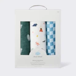 Muslin Swaddle Baby Blanket - Dino Check - 3pk - Cloud Island™ -Cloud Island Store GUEST 54169e0c 1d1d 4752 b234 038a54516cf2