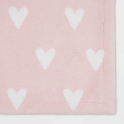 Toddler Bed Plush Blanket - Cloud Island™ Pink Heart 2 Toddler Bed Plush Blanket - Cloud Island™ Pink Heart - Image 2