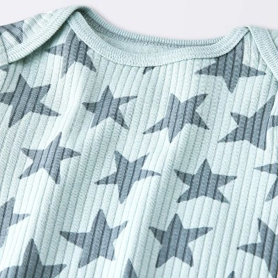 Baby 2pc Stars Wide Ribbed Top & Bottom Set - Cloud Island™ Blue 2 Baby 2pc Stars Wide Ribbed Top & Bottom Set - Cloud Island™ Blue - Image 2
