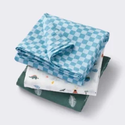 Muslin Swaddle Baby Blanket - Dino Check - 3pk - Cloud Island™ -Cloud Island Store GUEST 7373c5e7 b591 4896 bd09 ad64ddc08b0a