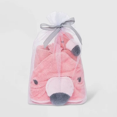 Baby Girls' Flamingo Bath Gift Set - Cloud Island™ Coral 2 Baby Girls' Flamingo Bath Gift Set - Cloud Island™ Coral - Image 2