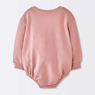 Baby Girls' Love Sweatshirt Romper - Cloud Island™ Pink 1 Baby Girls' Love Sweatshirt Romper - Cloud Island™ Pink