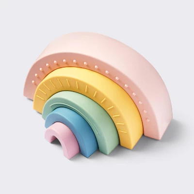 Silicone Toy - Rainbow Stacker - Cloud Island™ 2 Silicone Toy - Rainbow Stacker - Cloud Island™ - Image 2
