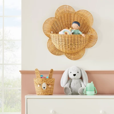 Braided Water Hyacinth Small Round Storage Basket - Rabbit - Cloud Island™ 1 Braided Water Hyacinth Small Round Storage Basket - Rabbit - Cloud Island™