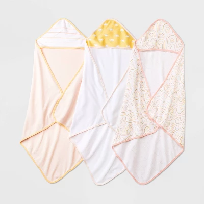 Baby Girls' 3pk Hooded Towel - Cloud Island™ 2 Baby Girls' 3pk Hooded Towel - Cloud Island™ - Image 2