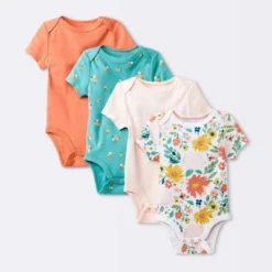 Baby Girls' 4pk Short Sleeve Bodysuit - Cloud Island™ Floral -Cloud Island Store GUEST c0bc6d65 3789 4611 af34 6d89bf2e36bd
