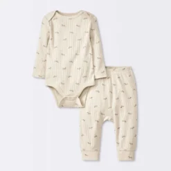 Baby 2pc Weiner Dogs Wide Ribbed Top & Bottom Set - Cloud Island™ Khaki -Cloud Island Store GUEST e54da578 907b 44c7 82ce ba08e0de41e3