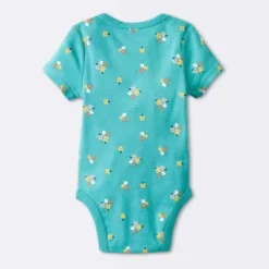 Baby Girls' 4pk Short Sleeve Bodysuit - Cloud Island™ Floral