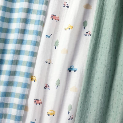 Muslin Swaddle Baby Blanket - Transportation - 3pk - Cloud Island™ 2 Muslin Swaddle Baby Blanket - Transportation - 3pk - Cloud Island™ - Image 2